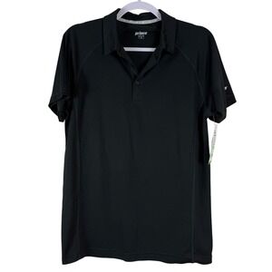 NWT Prince Mens Black Tennis Apparel Match Polo Shirt Size Small UPF MPT11021